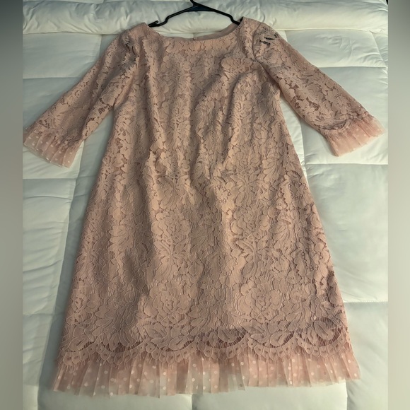 Vince Camuto 3/4 Sleeve Lace Sheath Dress, pink, size 6 - Picture 1 of 5